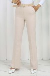 Kemerli İspanyol Paça Pantolon Taş Rengi 6538 Kemerli İspanyol Paça Pantolon Taş Rengi 6538