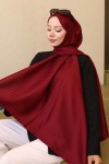 Desenli Jakarlı Şal Bordo İpk107 Desenli Jakarlı Şal Bordo İpk107