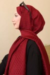 Desenli Jakarlı Şal Bordo İpk107 Desenli Jakarlı Şal Bordo İpk107