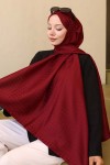 Desenli Jakarlı Şal Bordo İpk107 Desenli Jakarlı Şal Bordo İpk107