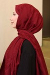Desenli Jakarlı Şal Bordo İpk108