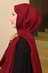 Desenli Jakarlı Şal Bordo İpk109 Desenli Jakarlı Şal Bordo İpk109