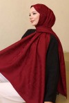 Desenli Jakarlı Şal Bordo İpk110 Desenli Jakarlı Şal Bordo İpk110