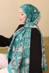Desenli Şal Zümrüt Yeşili İpk112 