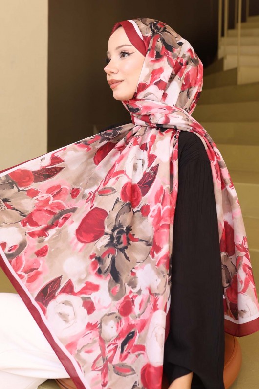 Desenli Şal Bordo İpk113  Desenli Şal Bordo İpk113