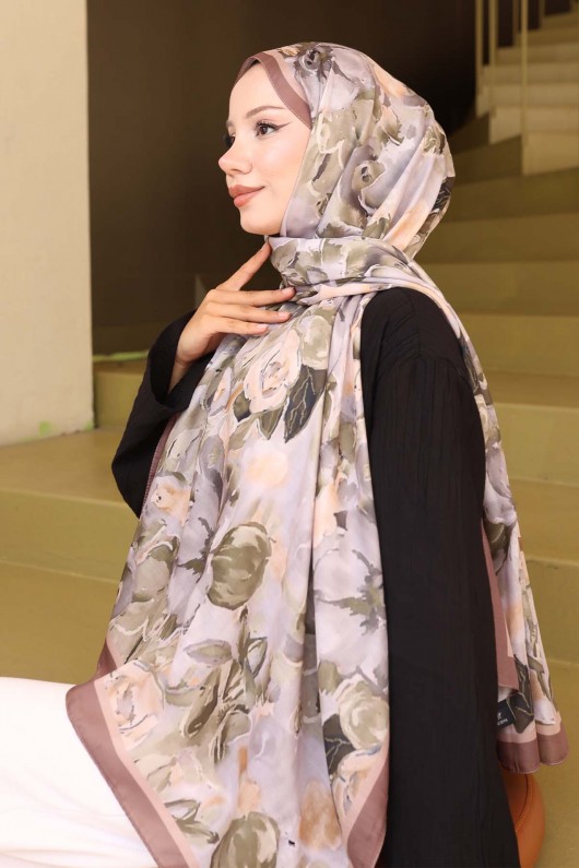 Desenli Şal Sütlü Kahve İpk113 Desenli Şal Sütlü Kahve İpk113