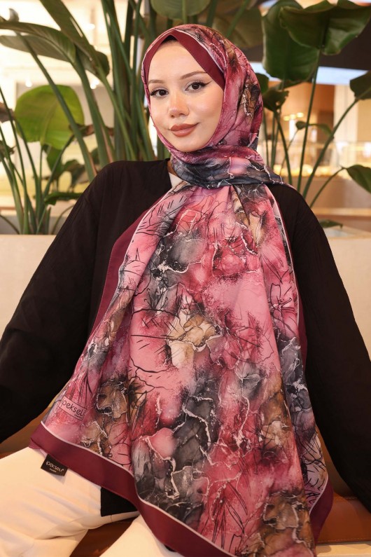 Desenli Şal Bordo İpk114  Desenli Şal Bordo İpk114