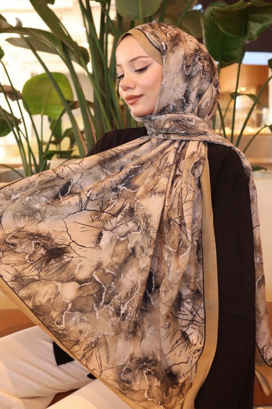 Desenli Şal Camel İpk114  Desenli Şal Camel İpk114