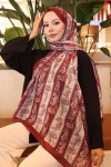 Etnik Desenli Şal Bordo İpk115 Etnik Desenli Şal Bordo İpk115