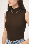 Balıkçı Yaka Triko Body N3238 Kahverengi Balıkçı Yaka Triko Body N3238 Kahverengi