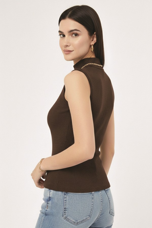 Balıkçı Yaka Triko Body N3238 Kahverengi Balıkçı Yaka Triko Body N3238 Kahverengi