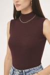 Balıkçı Yaka Triko Body N3238 Mürdüm