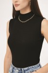 Balıkçı Yaka Triko Body N3238 Siyah