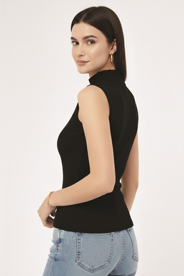 Balıkçı Yaka Triko Body N3238 Siyah