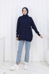 Fiyonk Desenli Triko Kazak N3251 Lacivert