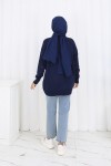 Fiyonk Desenli Triko Kazak N3251 Lacivert