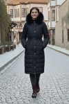 Yakası Kürklü Kapitone Mont O2000-1 Siyah Yakası Kürklü Kapitone Mont O2000-1 Siyah