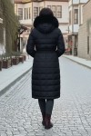 Yakası Kürklü Kapitone Mont O2000-1 Siyah Yakası Kürklü Kapitone Mont O2000-1 Siyah