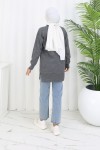 Çiçekli Triko Tunik S3010 Antrasit Çiçekli Triko Tunik S3010 Antrasit