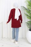 Çiçekli Triko Tunik S3010 Bordo Çiçekli Triko Tunik S3010 Bordo