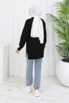 Çiçekli Triko Tunik S3010 Siyah Çiçekli Triko Tunik S3010 Siyah