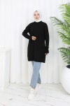 Desenli Triko Tunik S3027 Siyah Desenli Triko Tunik S3027 Siyah