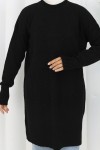Desenli Triko Tunik S3027 Siyah Desenli Triko Tunik S3027 Siyah