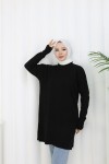 Desenli Triko Tunik S3027 Siyah Desenli Triko Tunik S3027 Siyah