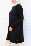 Kolu Desenli Merserize Tunik K5012 Siyah Kolu Desenli Merserize Tunik K5012 Siyah