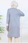 Şerit Detaylı Merserize Tunik K5020 Gri Şerit Detaylı Merserize Tunik K5020 Gri