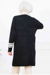 Şerit Detaylı Merserize Tunik K5020 Siyah Şerit Detaylı Merserize Tunik K5020 Siyah