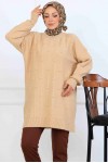 Desenli Triko Tunik K6003 Bej Desenli Triko Tunik K6003 Bej