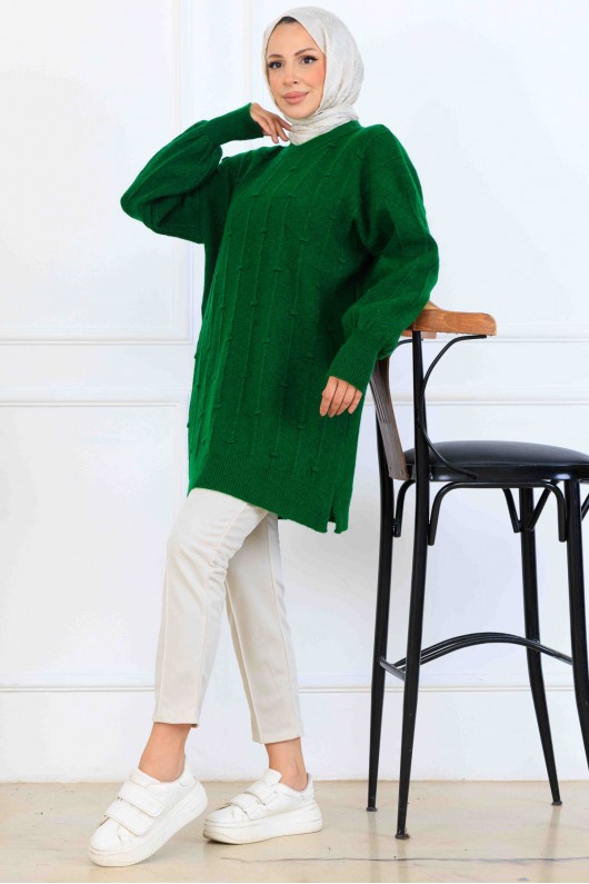 Desenli Triko Tunik K6003 Haki Desenli Triko Tunik K6003 Haki
