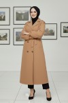 Mevsimlik Kuşaklı Trençkot 5854-1 Camel
