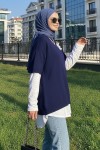 Fitilli Oversize Triko Süveter H25304 Lacivert