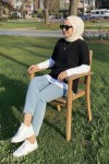 Fitilli Oversize Triko Süveter H25304 Siyah