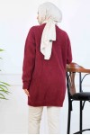 Taş Detaylı Triko Tunik S3008 Mürdüm Taş Detaylı Triko Tunik S3008 Mürdüm