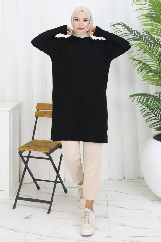 Triko Kazak S3019 Siyah Triko Kazak S3019 Siyah