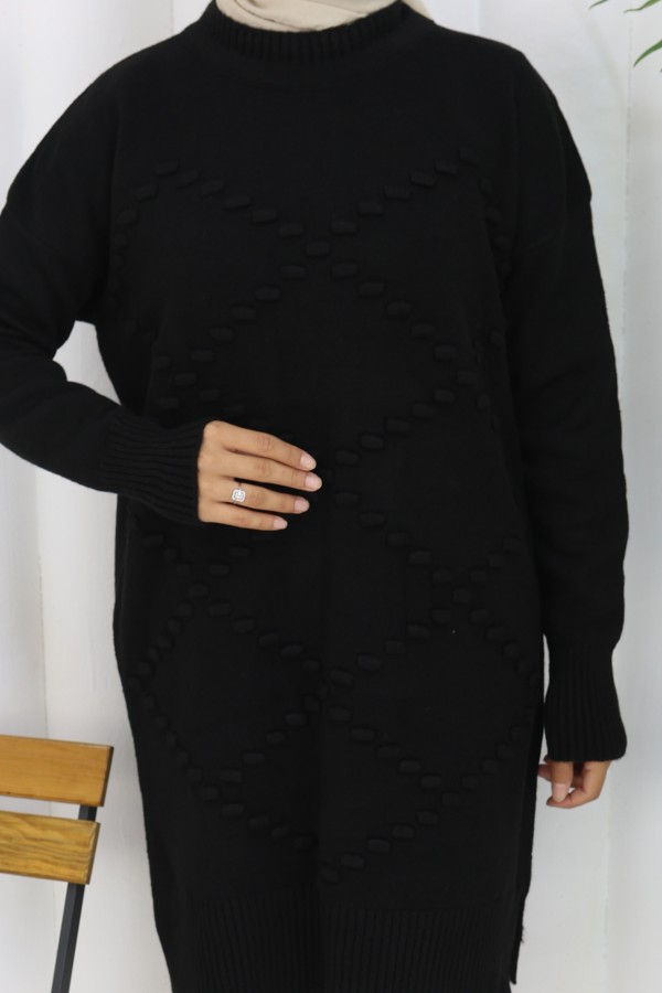 Triko Kazak S3019 Siyah Triko Kazak S3019 Siyah