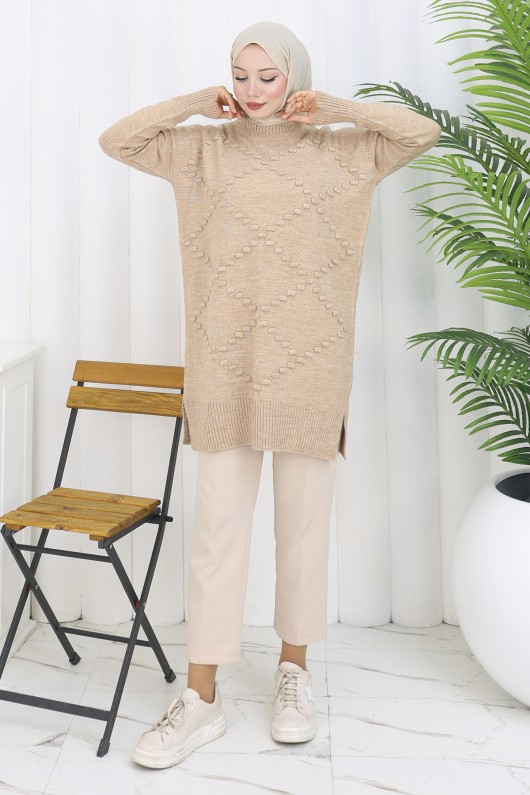 Triko Kazak S3019 Vizon Triko Kazak S3019 Vizon