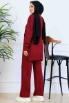İşleme Detay Triko Takım S1067 Bordo İşleme Detay Triko Takım S1067 Bordo