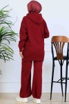 Kapüşonlu Triko Takım S1079 Bordo Kapüşonlu Triko Takım S1079 Bordo