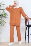 Taş İşlemeli Triko Takım S1009 Taba Taş İşlemeli Triko Takım S1009 Taba