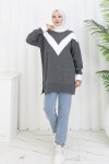 Desenli Triko Tunik S3017 Antrasit Desenli Triko Tunik S3017 Antrasit