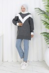 Desenli Triko Tunik S3017 Antrasit Desenli Triko Tunik S3017 Antrasit