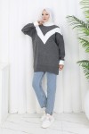 Desenli Triko Tunik S3017 Antrasit Desenli Triko Tunik S3017 Antrasit