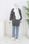 Desenli Triko Tunik S3017 Antrasit Desenli Triko Tunik S3017 Antrasit