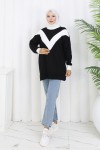Desenli Triko Tunik S3017 Siyah Desenli Triko Tunik S3017 Siyah