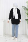 Desenli Triko Tunik S3017 Siyah Desenli Triko Tunik S3017 Siyah