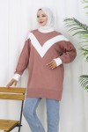 Desenli Triko Tunik S3017 Gül Desenli Triko Tunik S3017 Gül